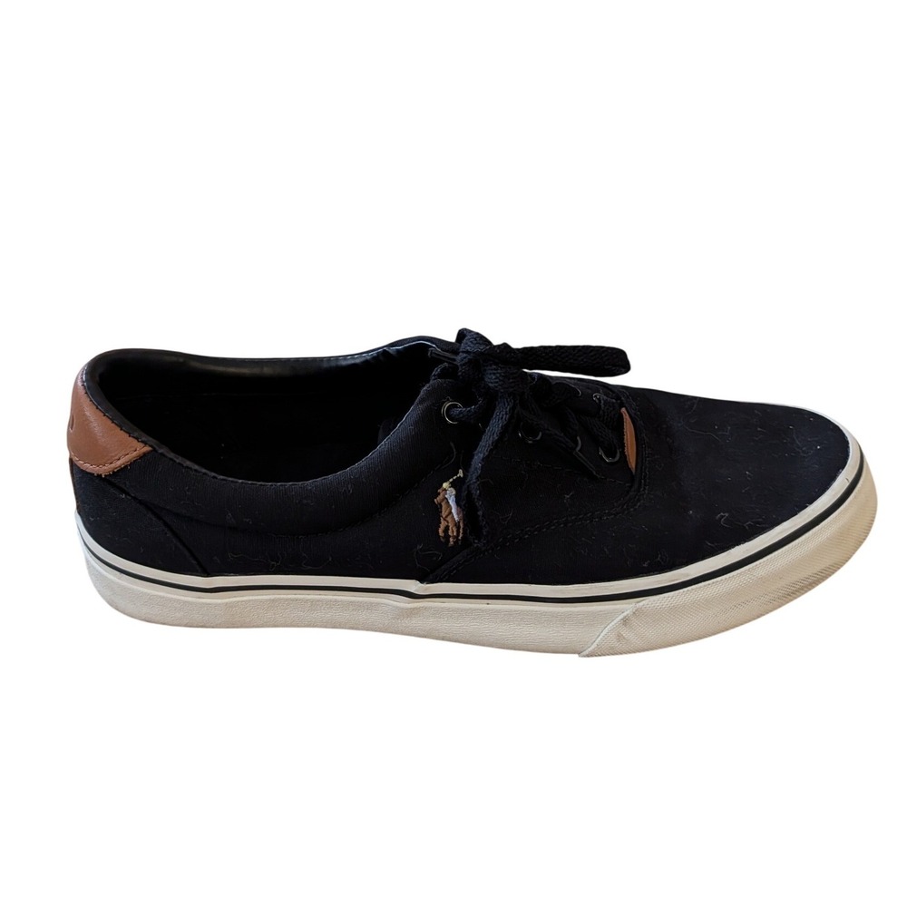 Polo Ralph Lauren Men's Thorton Black Canvas Low Top Sneakers- Size 10